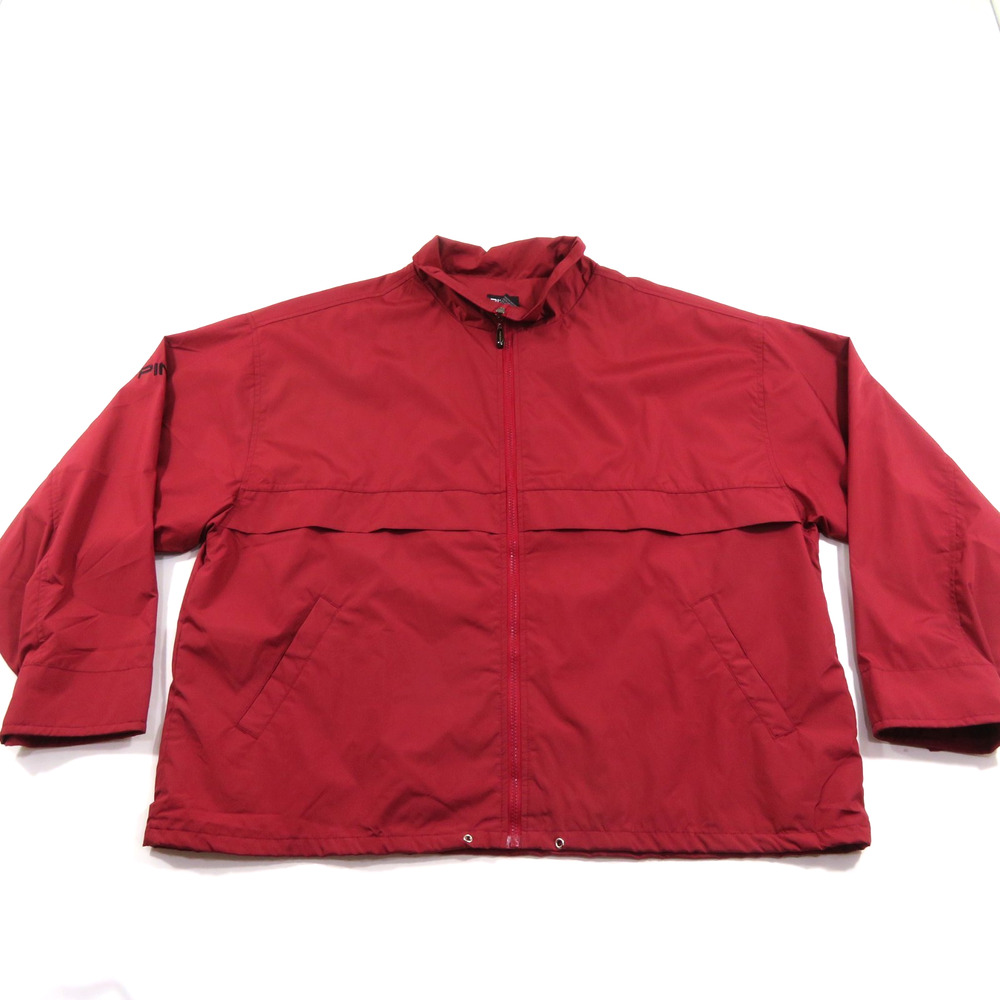 PING Golf Jacket Mesh Lined Windbreaker Red Burgundy Zip Front Sz XL